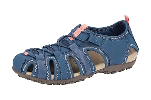 Geox D7125U Donna Sportliche Damen Sandale, Trekking Sandale, Outdoorsandale, Funktionssandale mit Gummizugverschluss und Ges