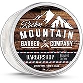 Shaving Cream for Men - Barbershop Scent - Thick Lather for Traditional and Cartridge Shaving by Rocky Mountain Barber Company - 5oz Tin
