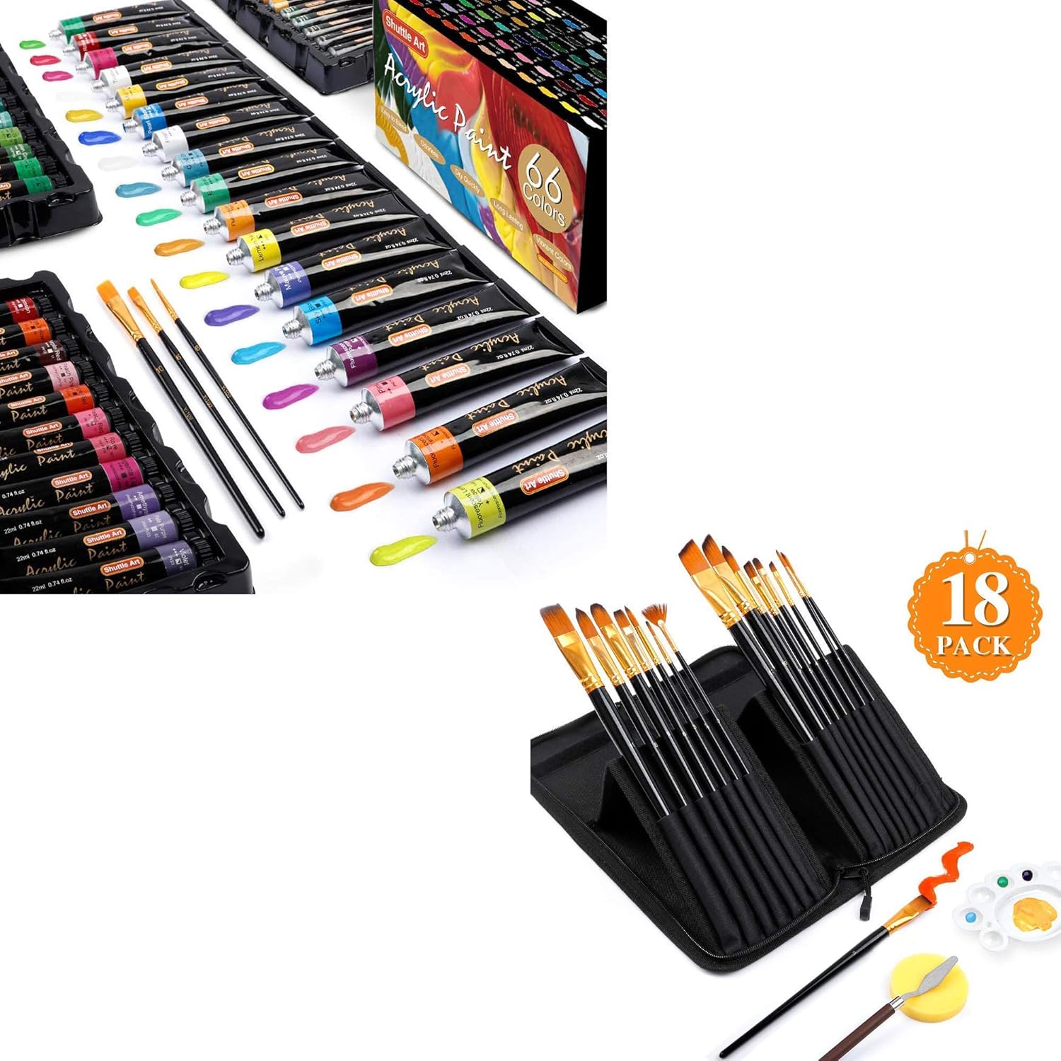 Shuttle Art Acrylic Painting Bundle, Set of 66 Colors