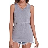 Sosolism Women's Maternity Nursing Tank Tops for Breastfeeding Shirt