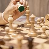 A&A 15 inch Folding Chess Checkers Set Staunton Pieces 3 inch King 2 Extra view 7