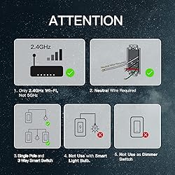 MOES 2nd Generation WiFi Smart Light Switch, 3 Way