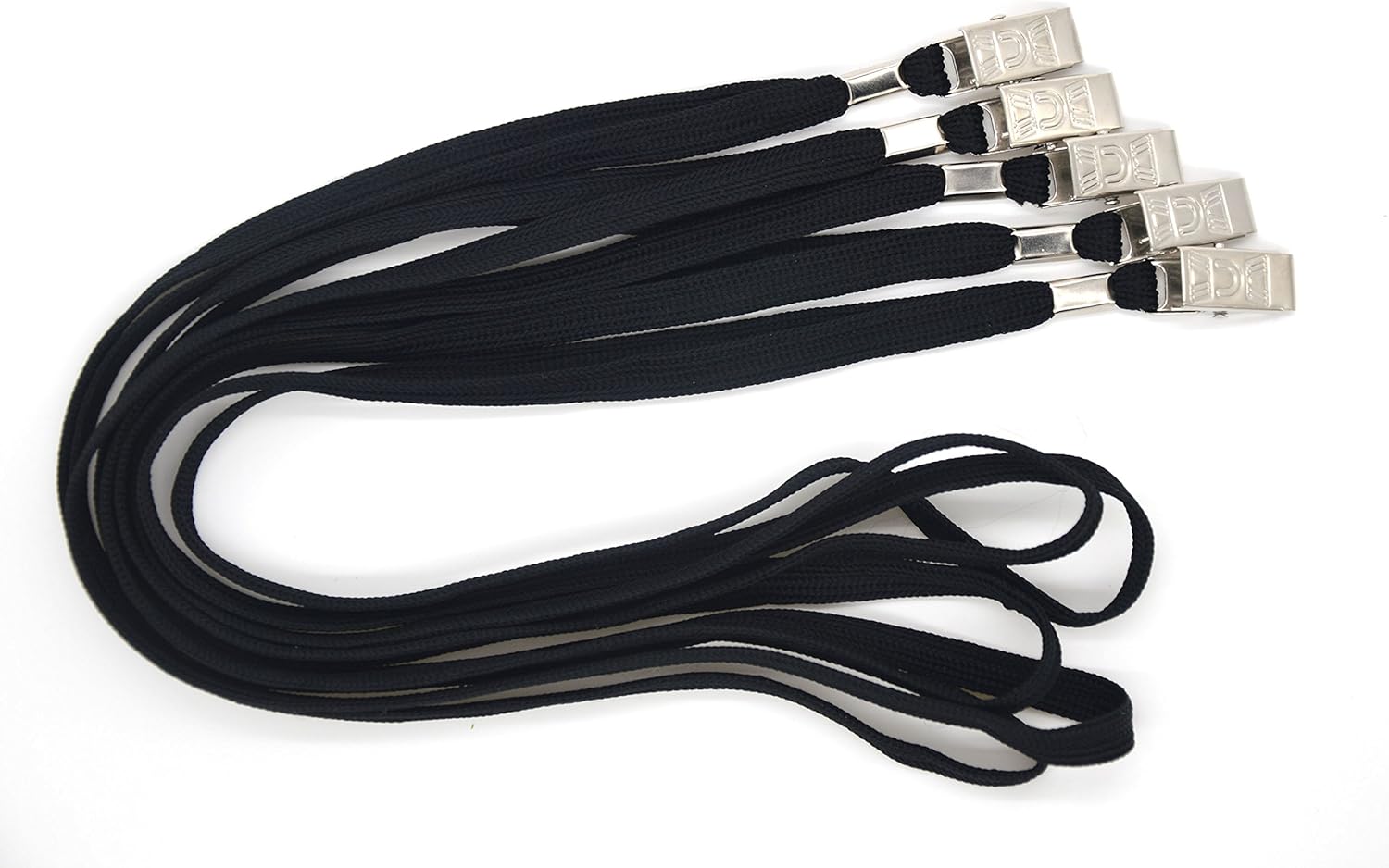 Bird Fiy® 50 Pcs Cotton Lanyard Bulldog Clip 32-inch Flat Braid Neck Lanyard for Id Cards/badges (Black) - Image 3