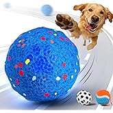 Qlfyuu Interactive Dog Ball, Stimulating Bouncing Ball with 2 Outer Covers, Pet-Safe E-TPU Material Active Rolling Toy to Keep Them Busy, Rechargeable Toy for Medium and Large Dogs