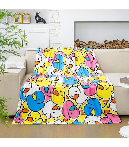 Duck Print Flannel Blanket – Cute Cozy Throw For Bed, Sofa, Or Gift 60x50 Inches - View #3