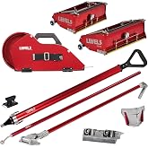 LEVEL5 Semi-Automatic Tool Set | Pro-Grade | Banjo Taping Tool, Compound Tube, 10/12" Flat Boxes, Corner Roller, 3.5" Flusher and Handles | Sheetrock Gyprock Wallboard | 4-650