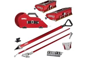 LEVEL5 Semi-Automatic Tool Set | Pro-Grade | Banjo Taping Tool, Compound Tube, 10/12" Flat Boxes, Corner Roller, 3.5" Flusher and Handles | Sheetrock Gyprock Wallboard | 4-650