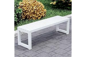 Outdoor Metal Backless Bench 39" 47" 59" 71" Weatherproof Patio Benches with Slatted Seat 2-Person Dining Bench Metal Bench N