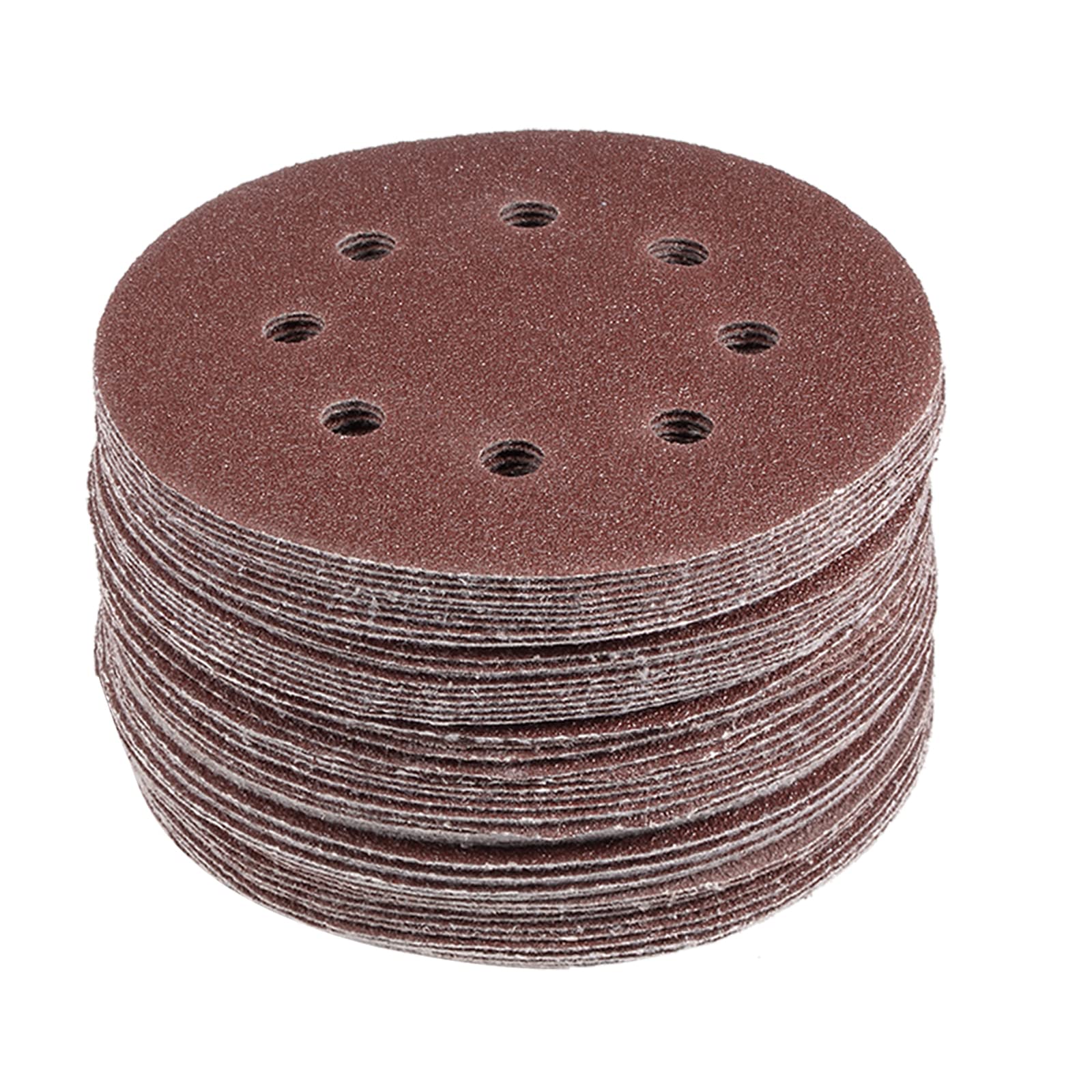Kozelo 50 Pcs Sanding Discs Hook and Loop Backing - [5 Inch x 60 Grits] Aluminum Oxide Sandpapers for Orbital Sander Round Sanding Papers, 8 Holes
