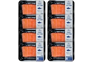 OCEANZEN Atlantic Salmon Sashimi Grade – 8 Packs (2 x 6 oz Skinless Fillets per Pack), Fresh-Cut & Flash-Frozen – Premium Quality, Sustainably Sourced – 6 lbs