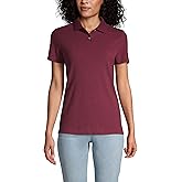 Lands' End Essentials Women's Short Sleeve Basic Mesh Polo Shirt - Cotton Blend Easy Care Breathable