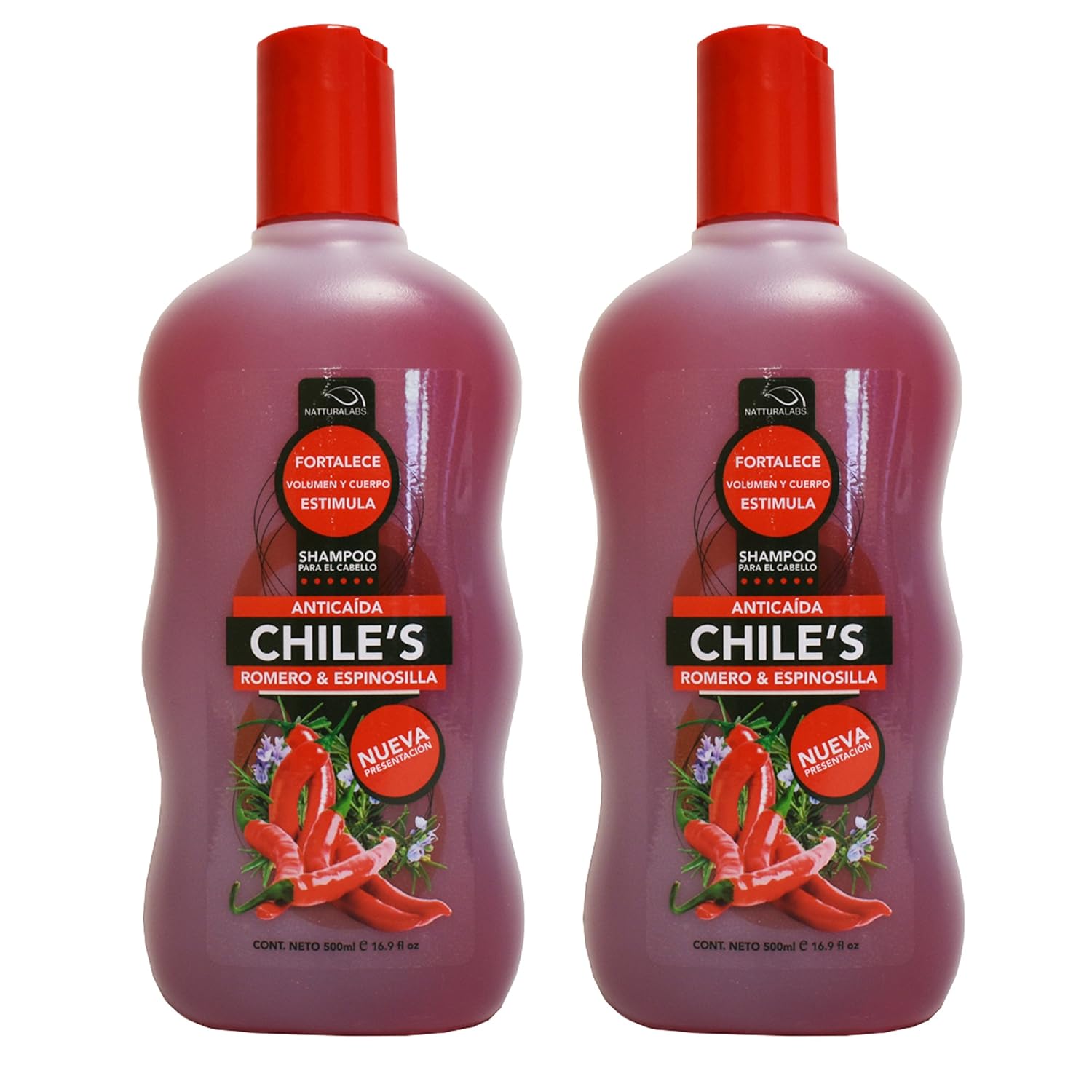 2 X Natturalabs Chili Rosemary Shampoo/Anticaida Chile's
