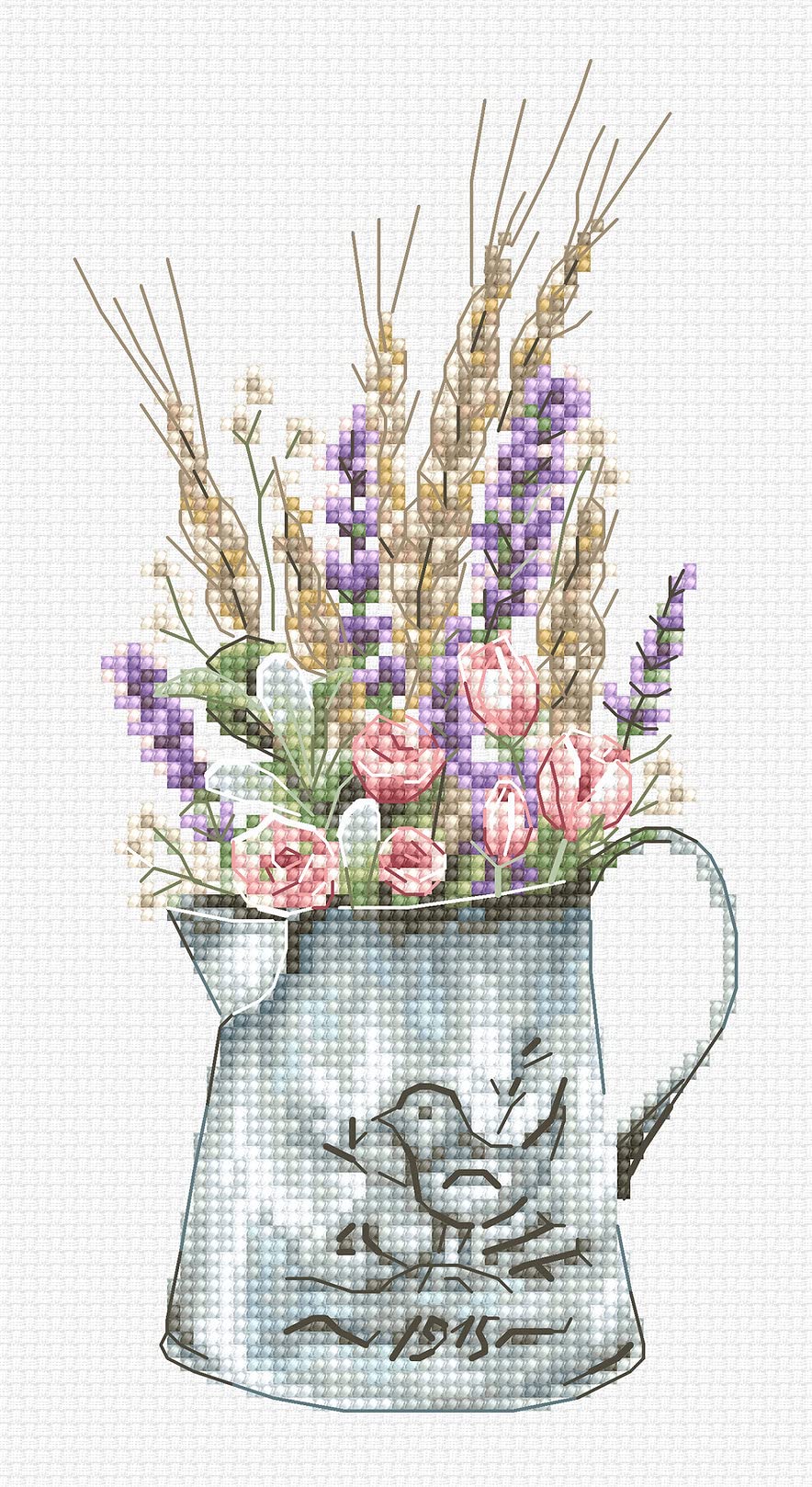 Luca-S Cross Stitch Kit Bouquet with Lavender B7008