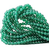 CHEAVIAN 60PCS 6mm Green Agate Gemstone Round Loose Beads for Jewelry Making 1 Strand 15"