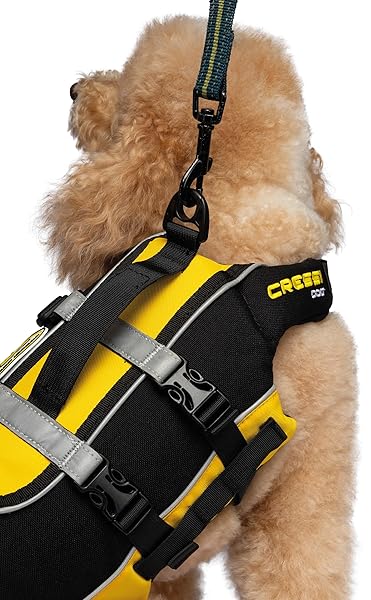 CRESSI DLJ DOG LIFE JACKET DOG LIFE JACKETS, BLACK/YELLOW, XL