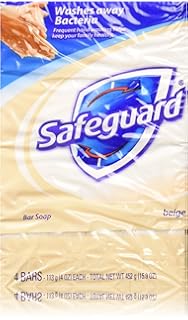 Safeguard Antibacterial Deodorant Soap Beige 16 oz, 4 bars (Pack of 2)