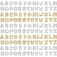 130pcs A-Z 8mm Full Rhinestones Slide Alphabet Letters for DIY Wristbands Bracelets, Jewelry Making Crafts Charms (Silver and Gold)