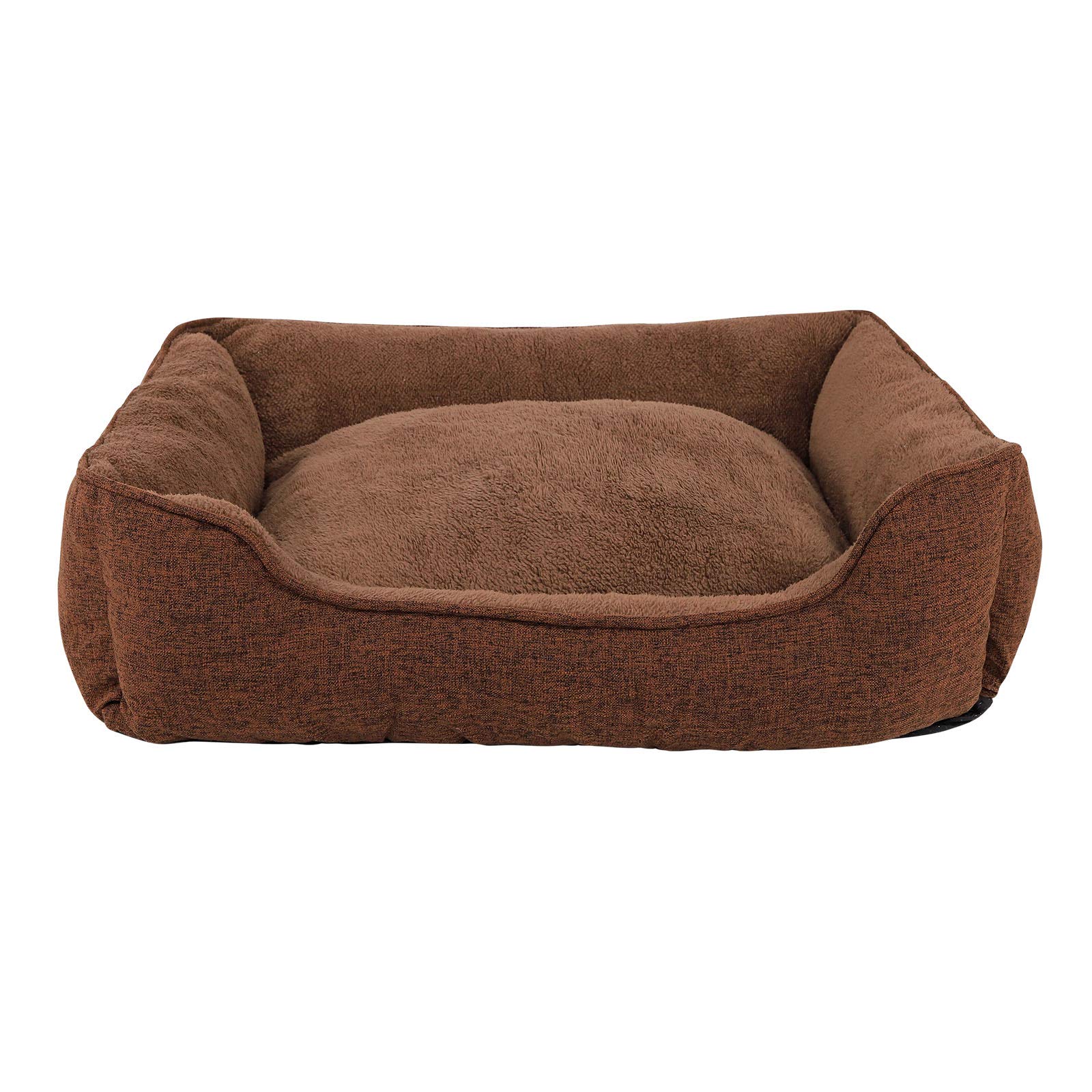 lionto Dog Bed Mottled Dog Basket Removable Cover S 75 x 60 cm Brown