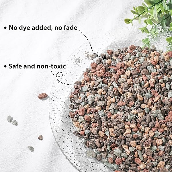 JOHOUSE 2LB HORTICULTURAL LAVA ROCKS, MIX ROCKS FOR PLANTS DECORATIVE PEBBLES FOR VASE FILLERS GARDENING TOP DRESSING CACTUS POTS INDOOR PUMICE POTTING SOIL AMENDMENT PLANT DRAINAGE