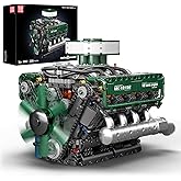 Mould King 10182 V8 Engine Model Kit That Works - Tank V8 Engine Replica Model, DIY STEM Mechanic Engineering Construction, C