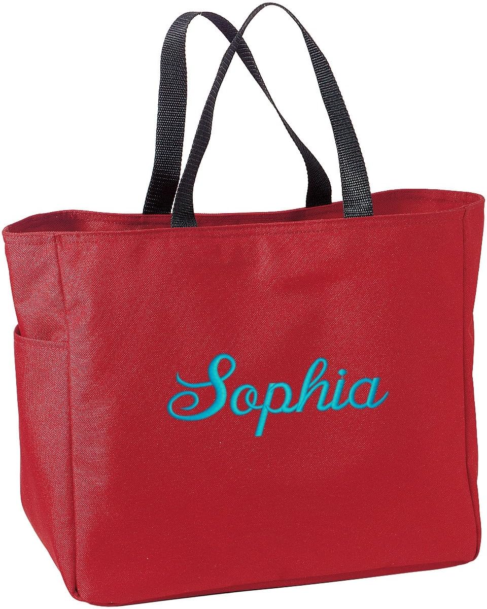 Personalized Monogrammed Shoulder Bag with Custom Text | Essential Canvas Tote Bag with Customizable Embroidered Monogram