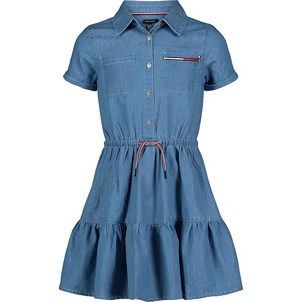 Amazon.com: Tommy Hilfiger Girls' Seersucker Plaid Dress with Bubble  Sleeve, Navy Blazer, 7: Clothing, Shoes & Jewelry