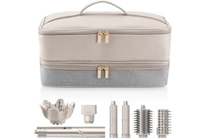 Adworte Travel Carrying Case for Hair Dryer Shark Flexstyle FlexFusion Airwrap Brush Double-Layer Hair Accessories Tools Storage Bag for Revlon Hairdryer Styler Organizer