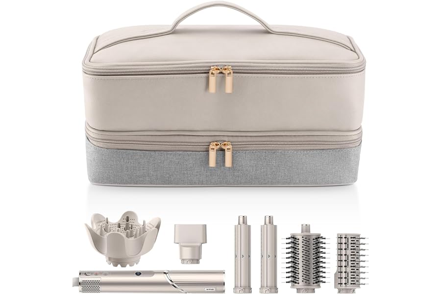 Adworte Travel Carrying Case for Hair Dryer Shark Flexstyle FlexFusion Airwrap Brush Double-Layer Hair Accessories Tools Storage Bag for Revlon Hairdryer Styler Organizer
