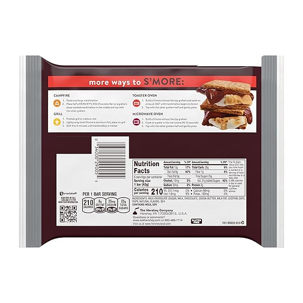 HERSHEY’S MILK CHOCOLATE CANDY BARS, 1.55 OZ (6 COUNT)