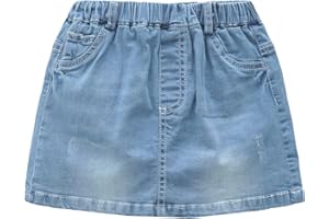 GRANDWISH Little Girls Solid Color Denim Skort 2T-8T