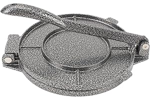 Tortilla Press 8 Inch, Cast Aluminum Tortilla Maker with Sturdy Handle - Manual Press for Corn & Flour Tortillas, Tacos, Roti