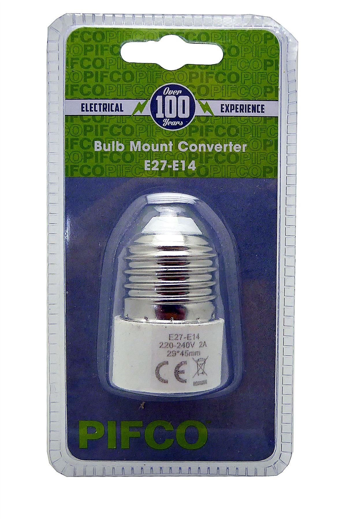 PIFCO Converter E27-E14 to Convert Large Edison Screw to Small Edison Screw - ELA1172