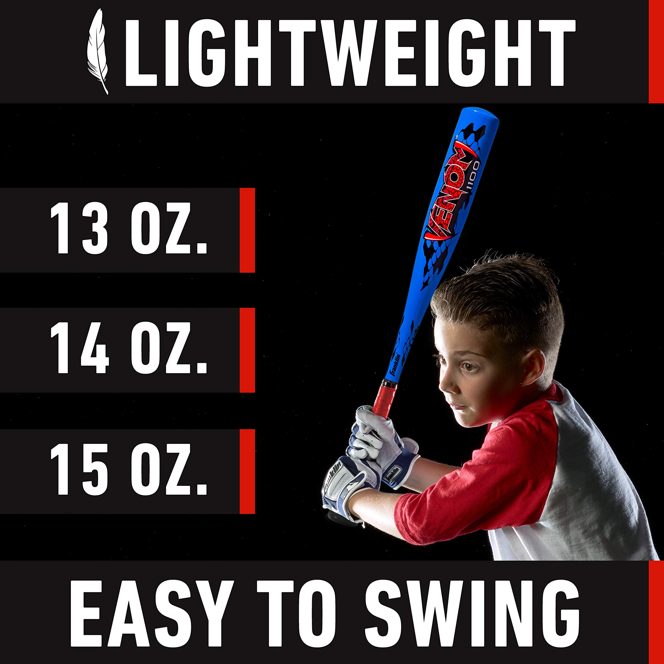 Franklin Sports Venom Aluminum Official Youth Tee Ball Bat USA