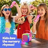 Move2Play Mini Karaoke Machine Kids Pink Pop 20+ Songs 2 Mics Bluetooth view 2