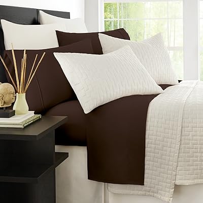 Zen Bamboo Luxury 1500 Series Bed Sheets - Eco-Friendly, Hypoallergenic and Wrinkle Resistant Rayon Derived from Bamboo - 4-Piece - California King - Brown