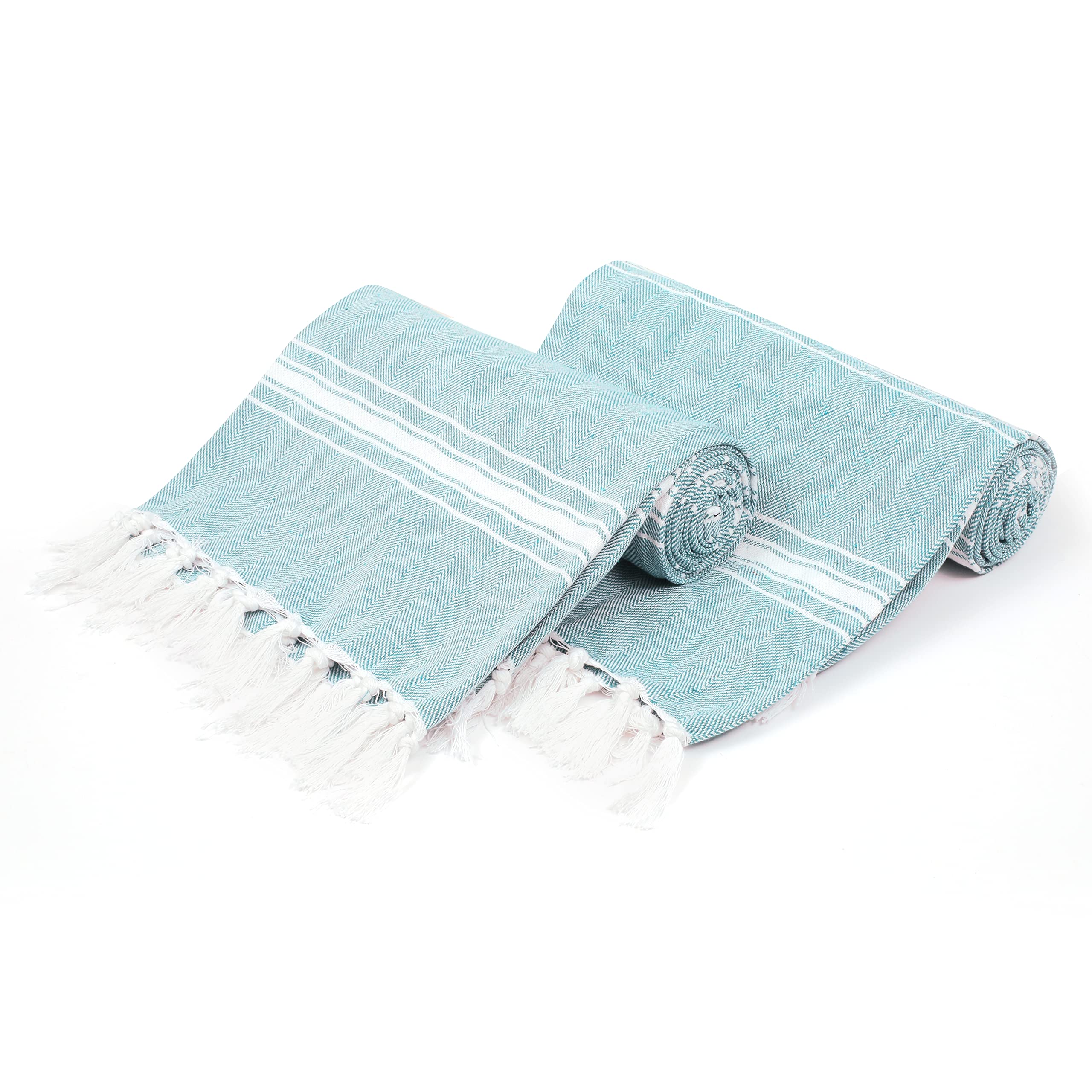 Photo 1 of Belizzi Home Turkish Beach Towel -Large Beach Towels Oversized 2 Pack - Soft Durable Compact Lightweight Quick Dry Sand Free Bath Pool Towel Set for Beach Gifts Clearance Vacation Travel - Aqua Blue