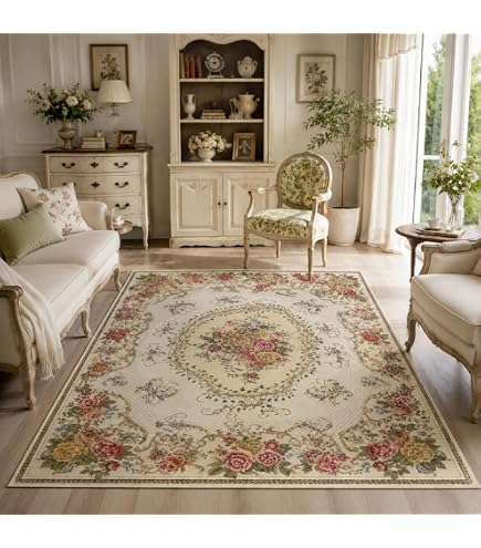 Amazon.com: Vintage Rose Area Rug, Women Pink Rose Flower Non Slip
