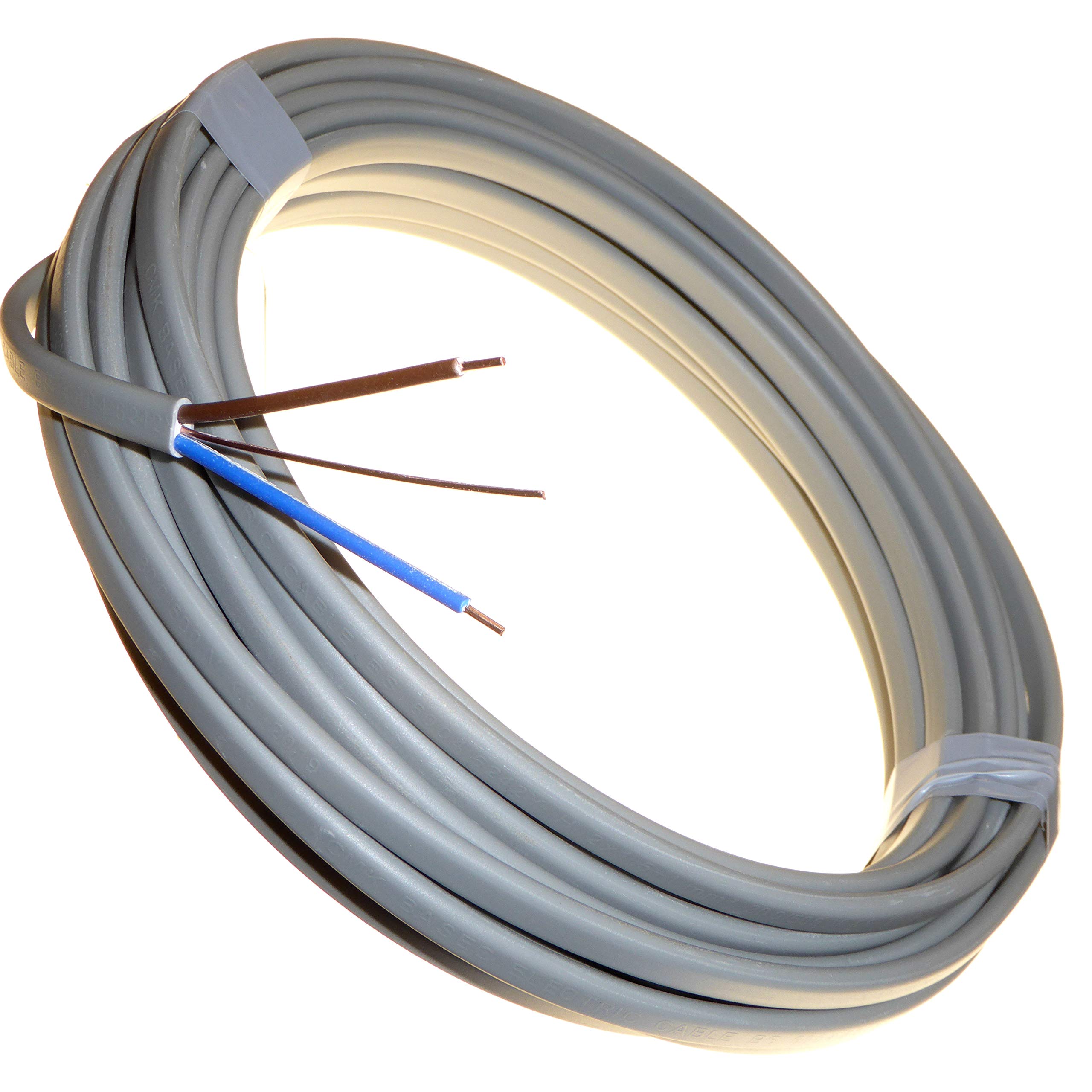 10 Metres of 1.5mm 6242Y Flat Twin & Earth Cable BASEC Electrical Cables Blue and Brown