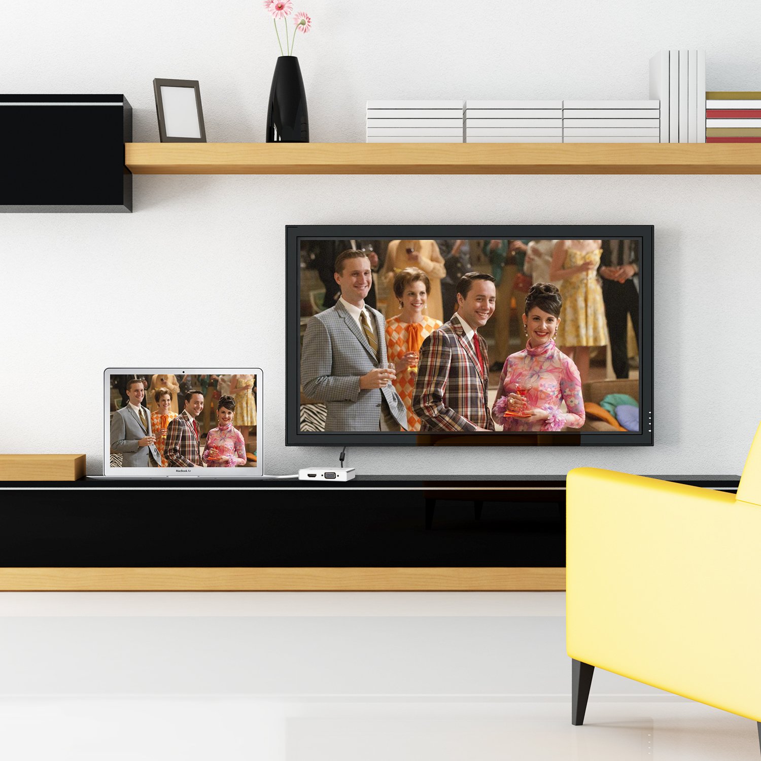 Mini Displayport zu HDMI Adapter,ink-topoint 4 in 1 mini DP(Thunderbolt)zu VGA HDMI 4k*2k DVI DP Konverter für Apple MacBook, MacBook Pro, iMac, Macbook Air HDTV Beamer