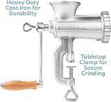 CucinaPro Meat Grinder with Tabletop Clamp - Cast Iron & 3 Disks view 3