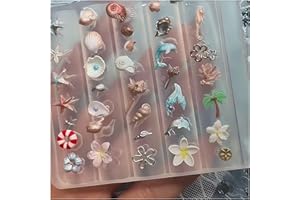 GEHAIWO 3D Sea Shell Nail Mold Silicone Nail Tools Summer Beach Ocean Nail Charms Resin Molds Nail Art for Accessories Nail Supplies