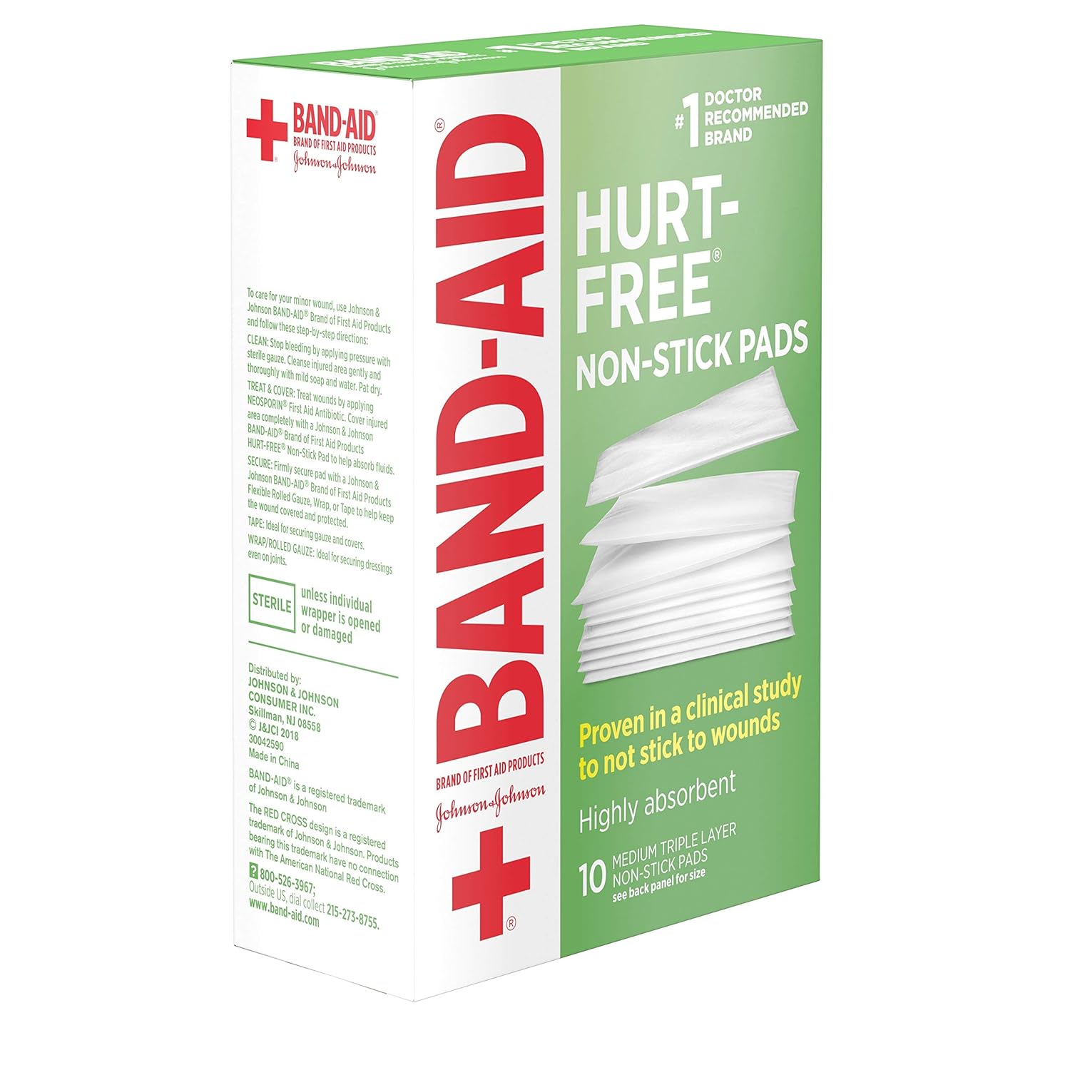 Band-Aid Adhesive Bandages, Medium Non-Stick Pads, 10 2-Inch X 3-Inch Pads, 10 ct : Grocery & Gourmet Food