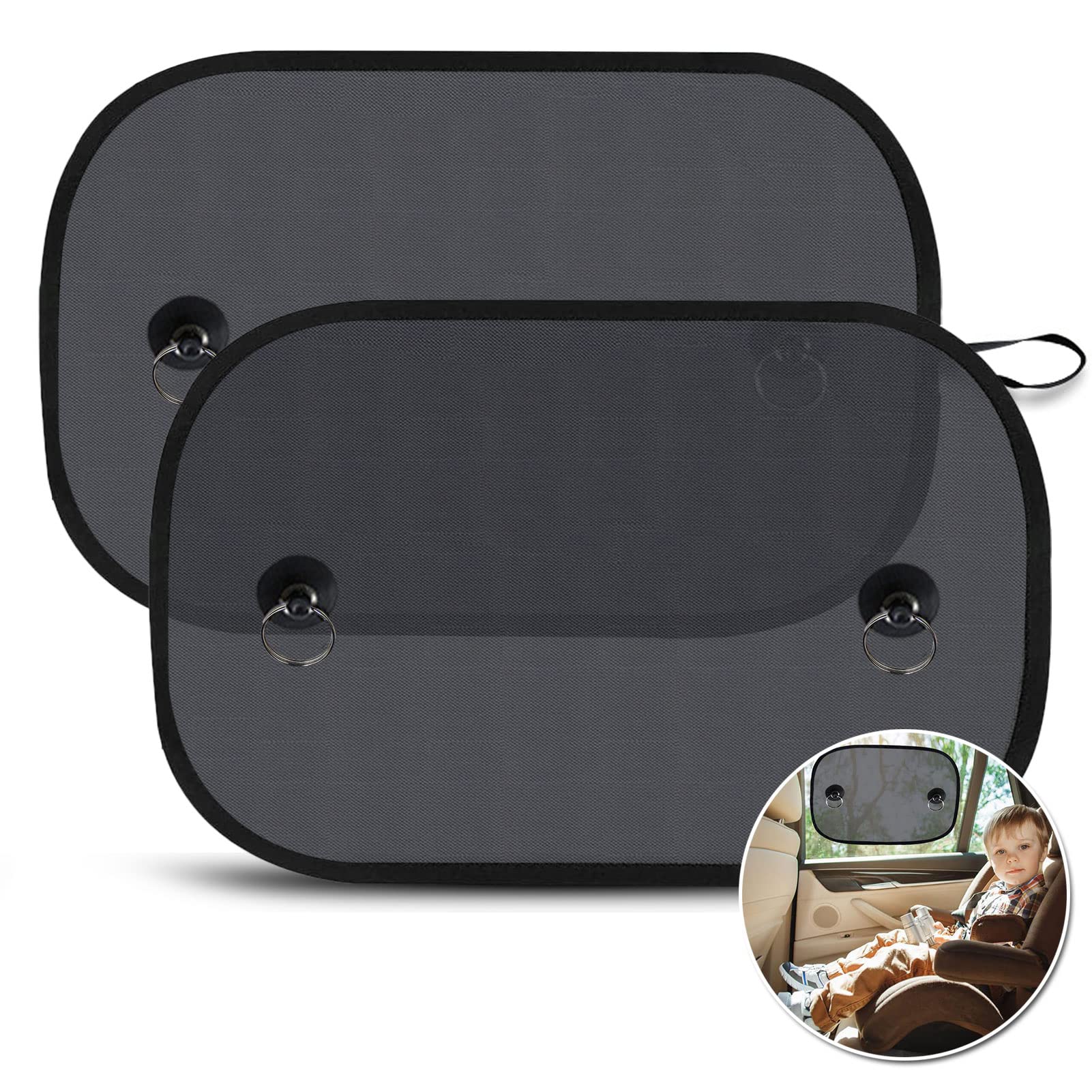 LEWONPO Car Sun Shade, Window Shades for Baby, Side Windscreen Sunshades, 2 Pack Universal Shade, Blocking Harmful UV Rays Sun Glare Heat for Kids Pets, 50 x 30 CM