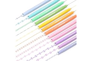AOROKI 12 Colored Curve Highlighter Pen Set, 10 Different Shapes Dual Tip Marker Highlighters for Journaling Drawing Note Taking,Curve Highlighter pens for Planner Scrapbook School Supplies