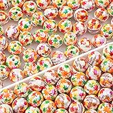 BERMRO 16mm Acrylic Beads 20pcs Thanksgiving Focal Spacer Bead Chunk Bubblegum Beads for DIY Crafting Necklace Bracelet Jewelry Making Keychain (Deep Orange)