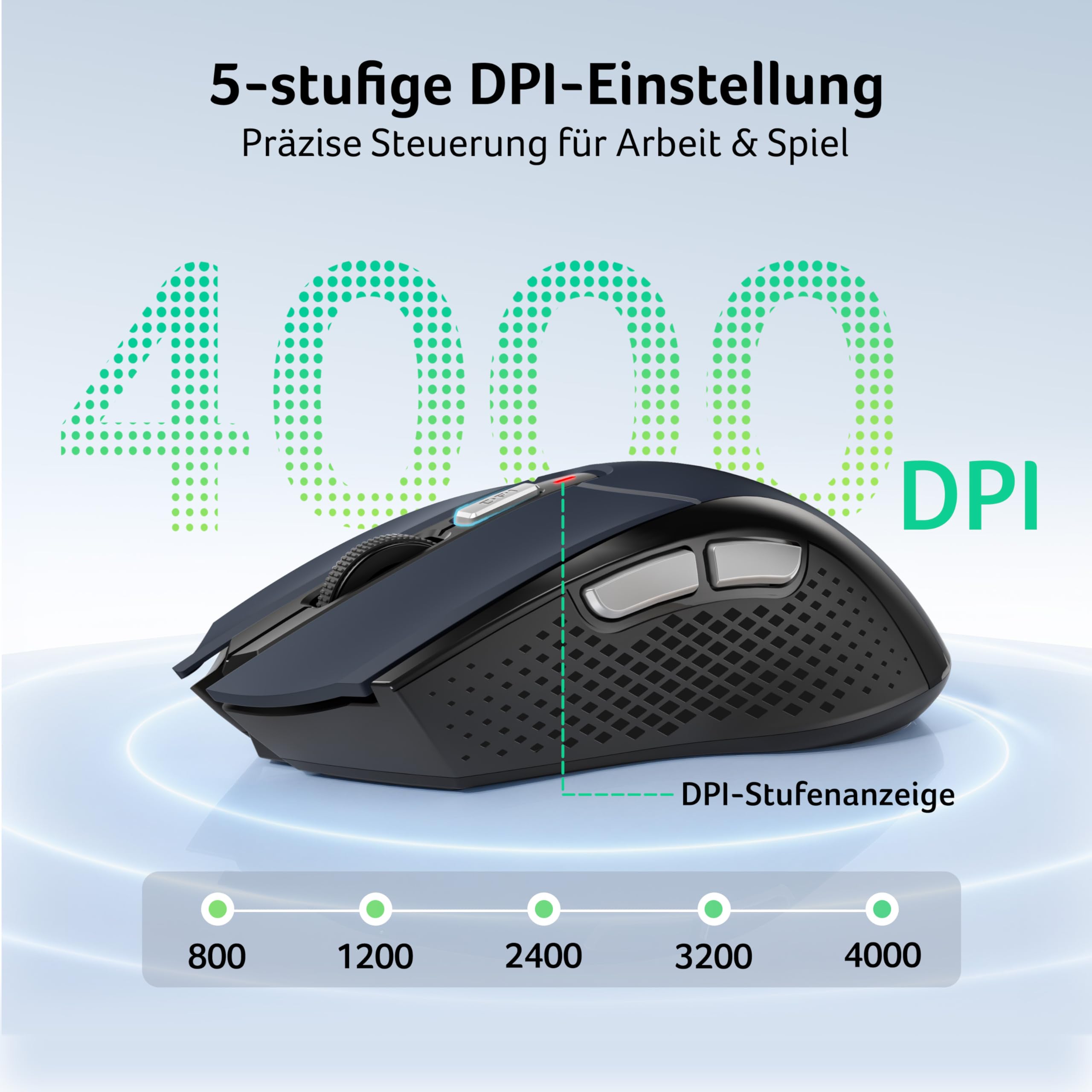 Acer Maus Kabellos 4000 DPI, Wireless Mouse 2,4Ghz 3