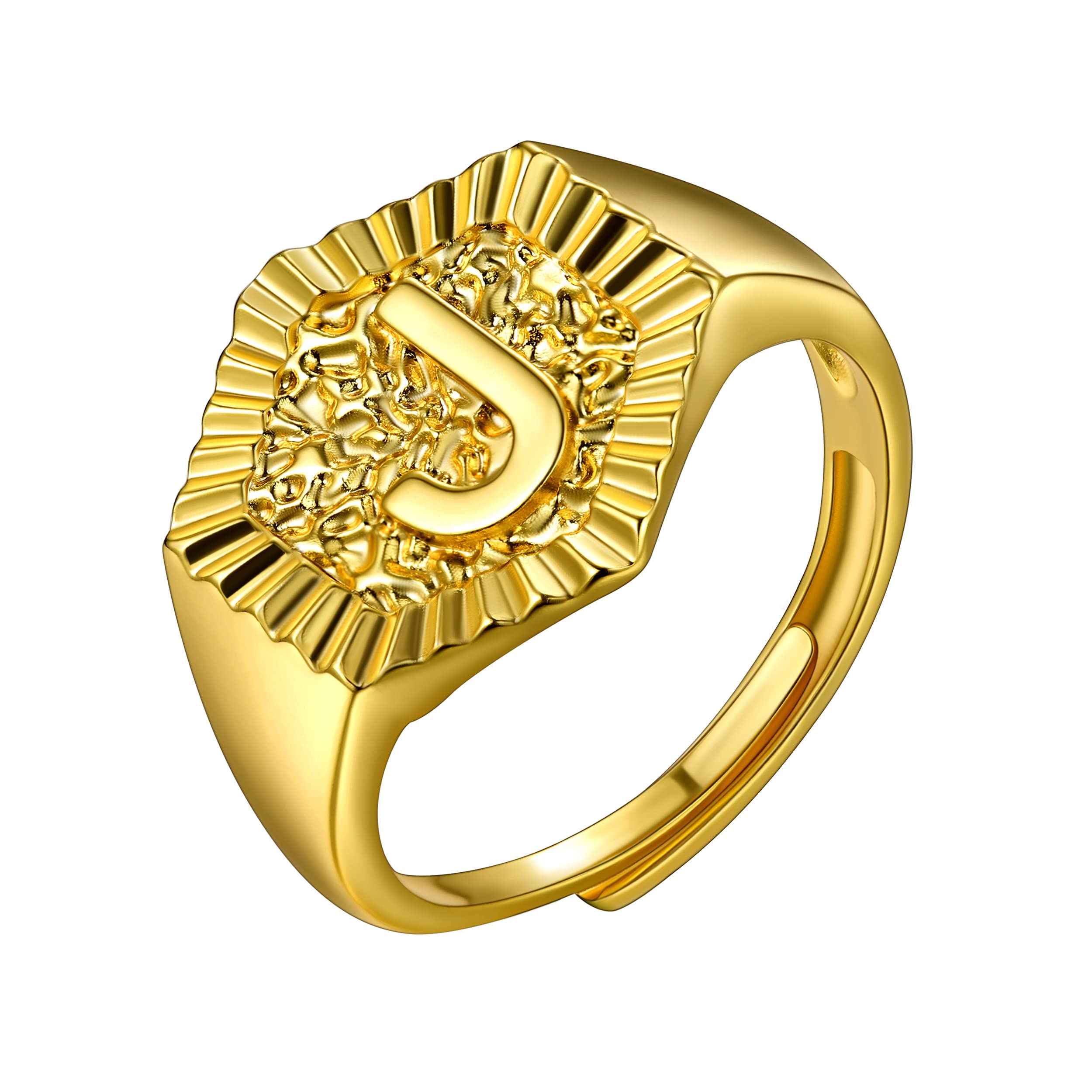 U7 Wedding Band Resizable Knuckle Ring Cool Gold