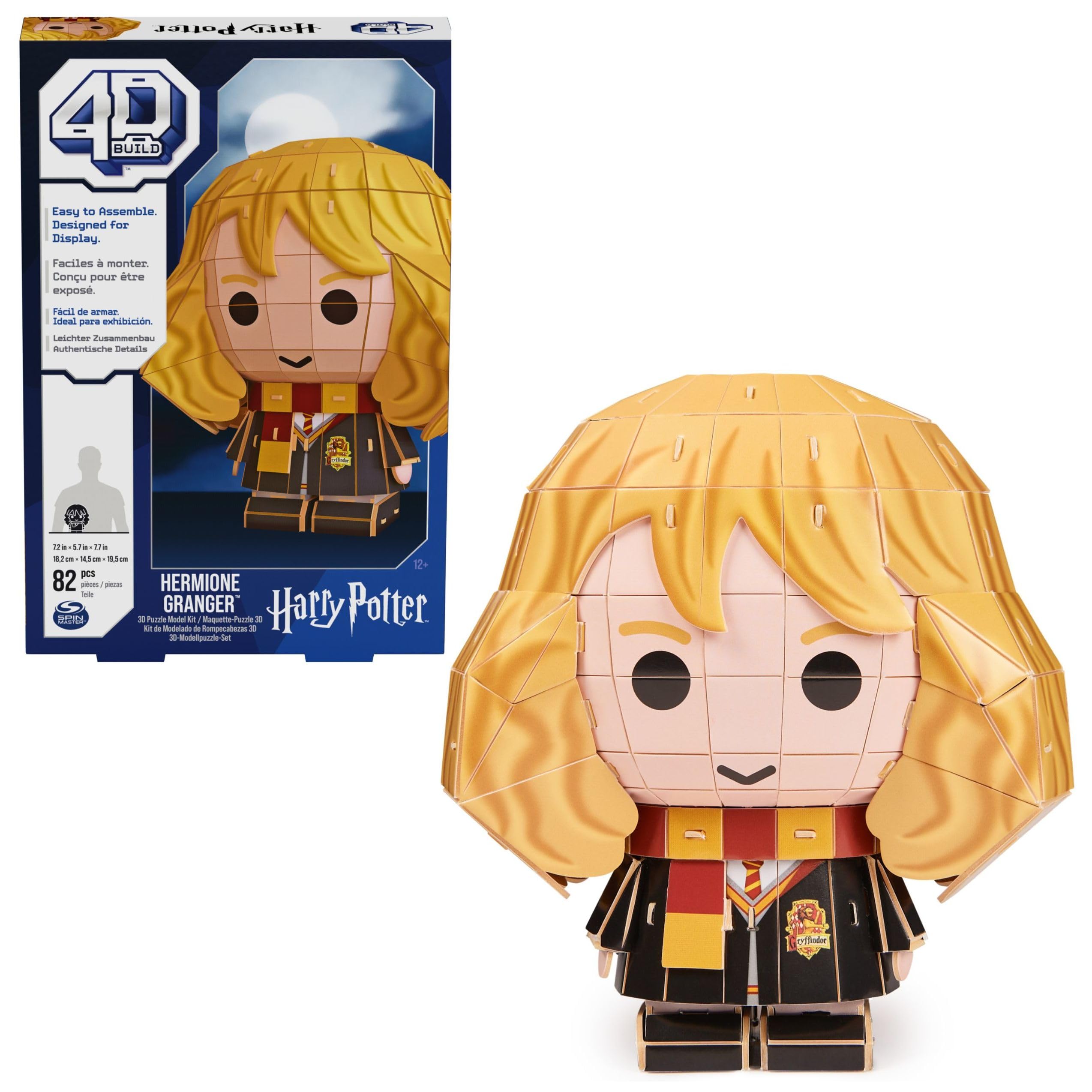4D Build - Hermione Granger - 3D Puzzle of the Popular Movie Heroine Made Cardboard, 82 Pieces, for Harry Potter Fans from 12 Years