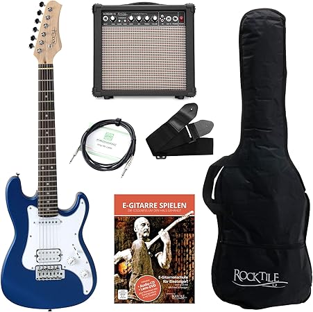 Rocktile Sphere Junior E Gitarre 3 4 Blau Set Inkl Verstarker Kabel Gurt Und Schule Inkl Cd Dvd Amazon De Musikinstrumente