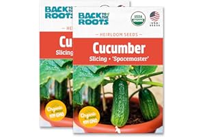 Back to The Roots 100% Organic Heirloom Seeds - Compact Cucumber Seeds for Planting Value Pack (3g Total)